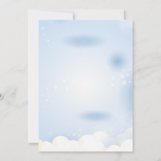 テディベアーレインボーボーイズ赤ちゃんシャワー 招待状 (裏面)