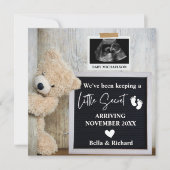 テディベアーレターボード妊娠の発表 招待状 (正面)