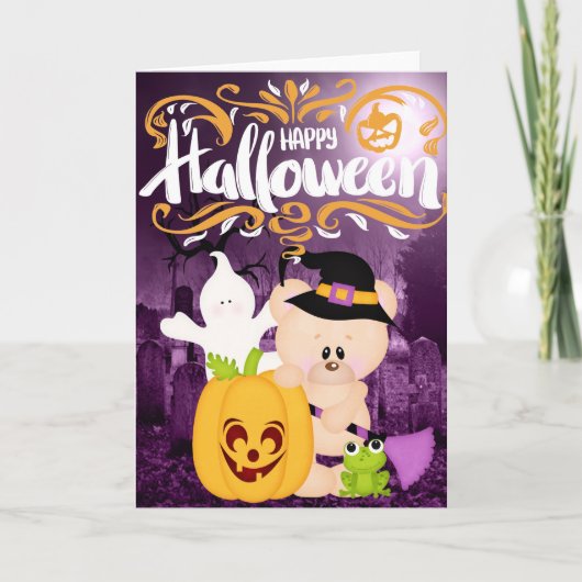 テディベアーロック – ハッピーハローウィン カード (正面)