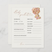 テディベア予測とアドバイスベビーシャワーゲーム (正面/裏面)