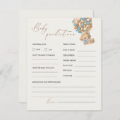 テディベア予測とアドバイスベビーシャワーゲーム (正面/裏面)