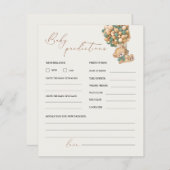 テディベア予測とアドバイスベビーシャワーゲーム (正面/裏面)