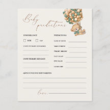 テディベア予測とアドバイスベビーシャワーゲーム