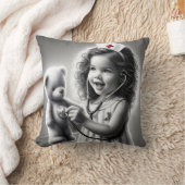 テディベア付き子ナース クッション (ブランケット)