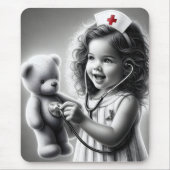 テディベア付き子ナース マウスパッド (正面)