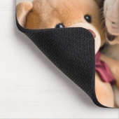 テディベア付き犬 マウスパッド (コーナー)