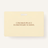 テディベア先生スクール教室ホールパス バッジ (裏面)