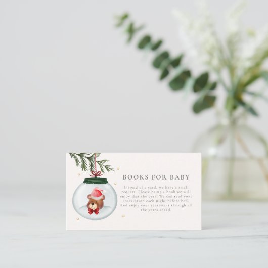 テディベア冬の赤ちゃんシャワーベビー エンクロージャーカード (スタンド正面)