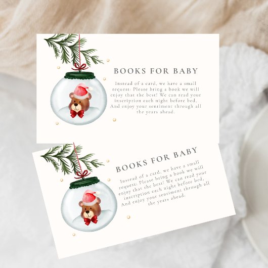 テディベア冬の赤ちゃんシャワーベビー エンクロージャーカード