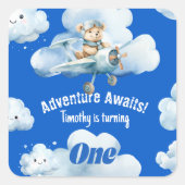 テディベア初誕生日コースのチャートイン スクエアシール (正面)