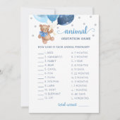 テディベア動物妊娠ゲームベビーシャワーカード 招待状 (正面)