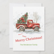 テディベア古い赤いトラックのビンテージクリスマス