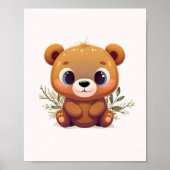 テディベア可愛いお洒落ウッドランドベビーアニマル🧸 ポスター (正面)