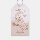 テディベア女の子のベビーベアありがとうございました ギフトタグ (正面)