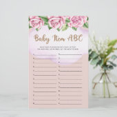 テディベア女の子の赤ちゃんシャワーベビーアイテムABCゲーム (スタンド正面)