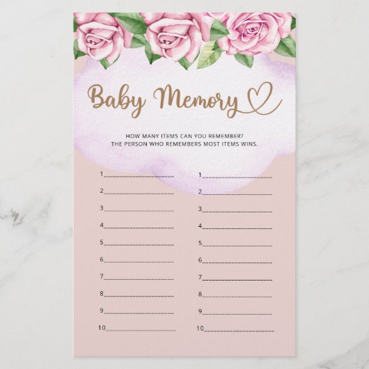 テディベア女の子の赤ちゃんシャワーベビーメモリ (正面)