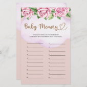 テディベア女の子の赤ちゃんシャワーベビーメモリ (正面/裏面)