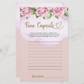 テディベア女の子の赤ちゃんシャワー時間カプセル (正面/裏面)