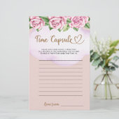 テディベア女の子の赤ちゃんシャワー時間カプセル (スタンド正面)