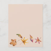 テディベア女の子秋誕生日パーティーサンキューカード (裏面)