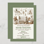 テディベア子供部屋ベビーシャワー招待状 招待状 (正面/裏面)