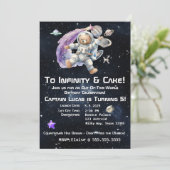 テディベア宇宙をテーマにしたキッド誕生日招待状 招待状 (スタンド正面)