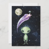 テディベア宇宙をテーマにしたキッド誕生日招待状 招待状 (裏面)