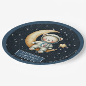 テディベア宇宙飛行士ベビーシャワーかわいいパーティープレート ペーパープレート (アングル)