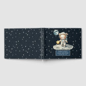 テディベア宇宙飛行士ボーイベビーシャワーゲストジャーナル ゲストブック (全面)