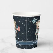 テディベア宇宙飛行士宇宙パーティーカップ男の赤ちゃん 紙コップ (右)