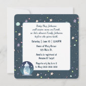 テディベア宇宙飛行士男の赤ちゃんシャワー 招待状 (裏面)