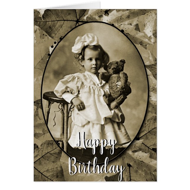 テディベア小さな女の子1900年代の可愛らしい人形 (正面)