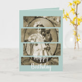 テディベア小さな女の子1900年代の可愛らしい人形 カード (黄色い花)