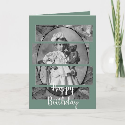 テディベア小さな女の子1900年代の可愛らしい人形 カード (正面)