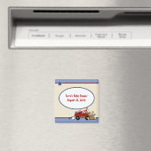 テディベア小さな赤ワゴン赤ちゃんシャワーマグネット マグネット (インサイチュ (食洗機))