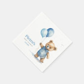 テディベア少年ベビーシャワー スタンダードカクテルナプキン (角)