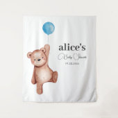 テディベア少年ベビーシャワー タペストリー (正面)