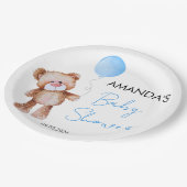 テディベア少年ベビーシャワー ペーパープレート (アングル)