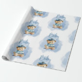テディベア巡査ボーイ赤ちゃんシャワー ラッピングペーパー (アンロールド)
