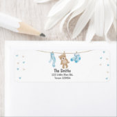 テディベア差出人住所ラベルホワイトブルー ラベル (インサイチュ)