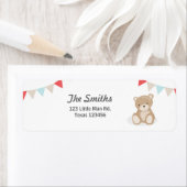 テディベア差出人住所ラベルホワイト ラベル (インサイチュ)