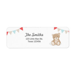 テディベア差出人住所ラベルホワイト ラベル