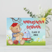 テディベア幼稚園卒業式パーティー 招待状 (スタンド正面)