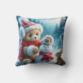 テディベア建物a雪だるま クッション (裏面)