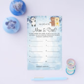 テディベア彼らは赤ちゃんシャワーのゲームカードだった チラシ (シングル)