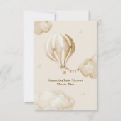 テディベア心待ちエアバルーン赤ちゃんシャワー サンキューカード (裏面)