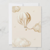 テディベア心待ちエアバルーン赤ちゃんシャワー 招待状 (裏面)