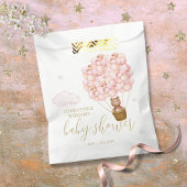 テディベア心待ちピンクガール赤ちゃんシャワー フェイバーバッグ