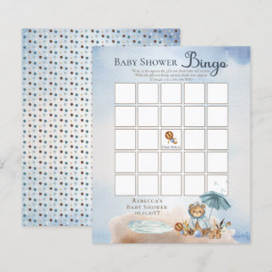 テディベア心待ちボーイ赤ちゃんシャワーBingo Invi