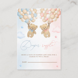 テディベア性別おむつラッフルを明らかにする エンクロージャーカード